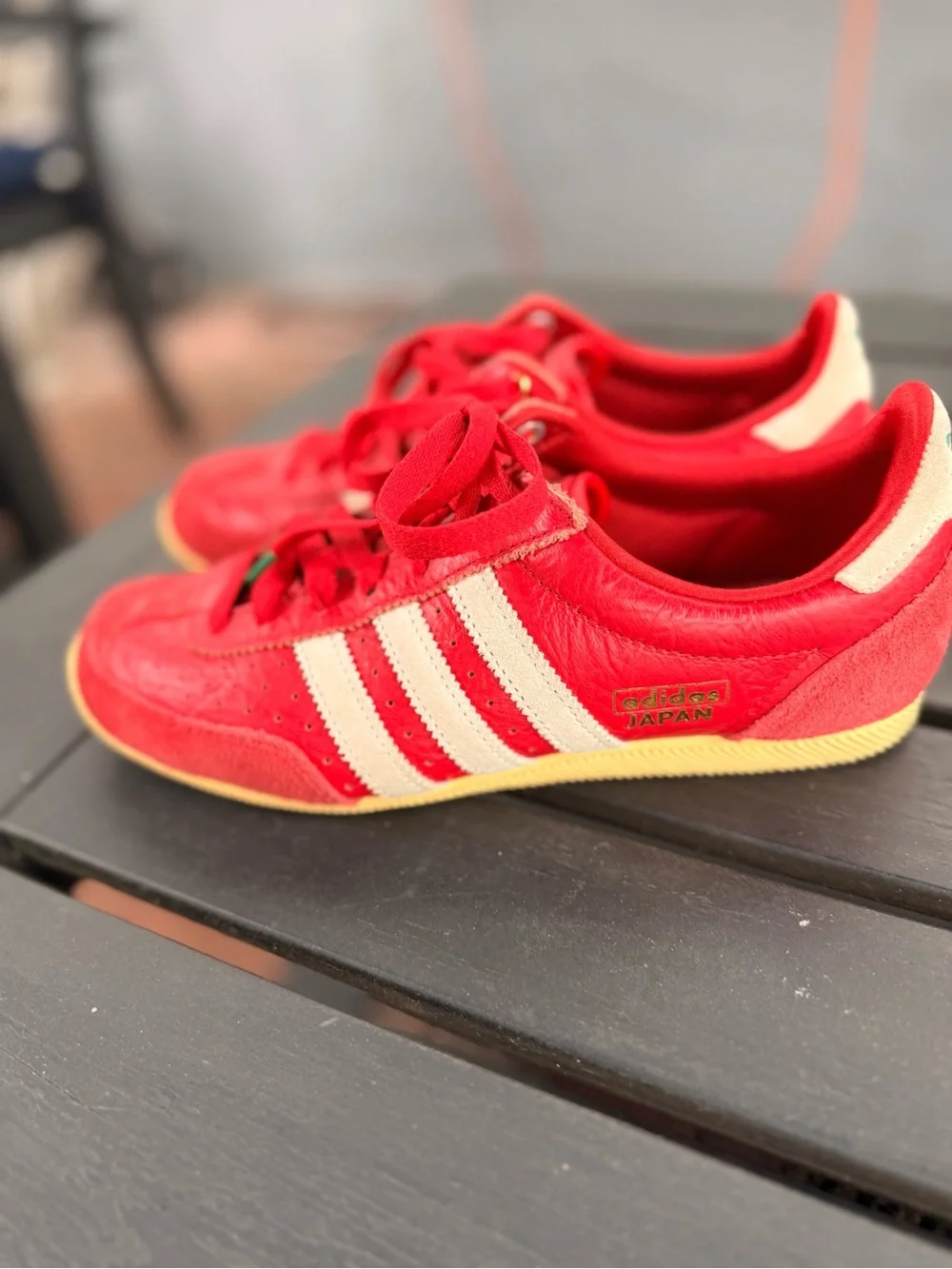 adidas Kids Red Sneakers with White Stripes